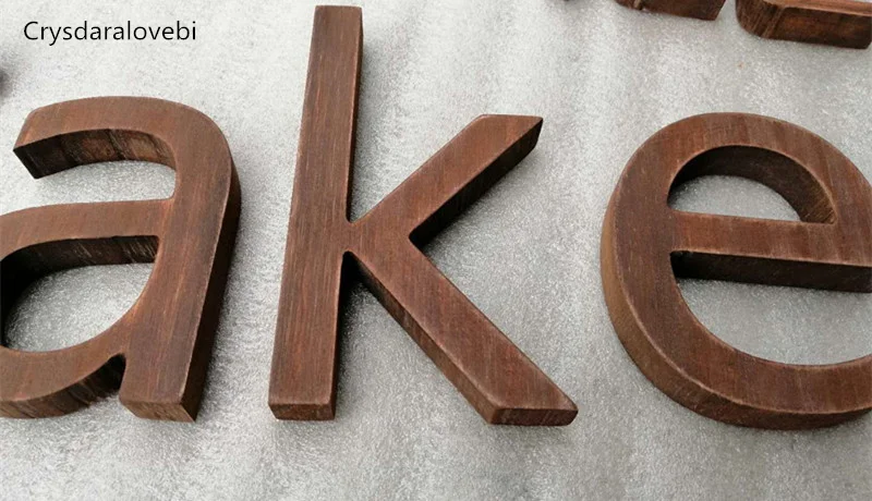 Home Bar Word - 1 Stück Walnuss Retro Holz personalisierte