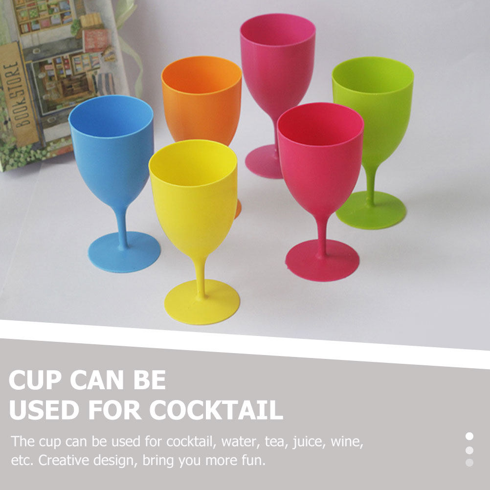 Home Bar Set - 6-teiliges Party-Weingläser-Set, bunte Plastikbecher für Ostern,