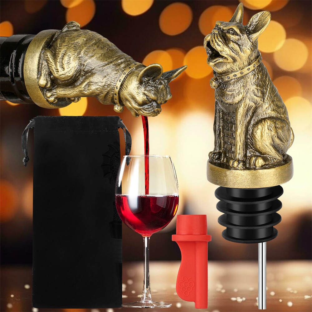Wine Preservation Pump - Niedliche französische Bulldogge Wein Pouer Flaschenverschluss