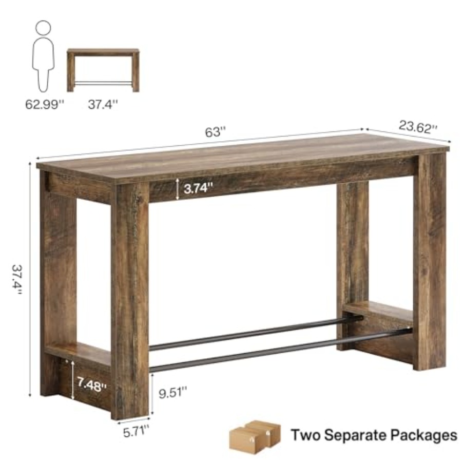 63'' Bartisch-Set mit 2 Tische – Home Bar And Counter Bewertung und Preis