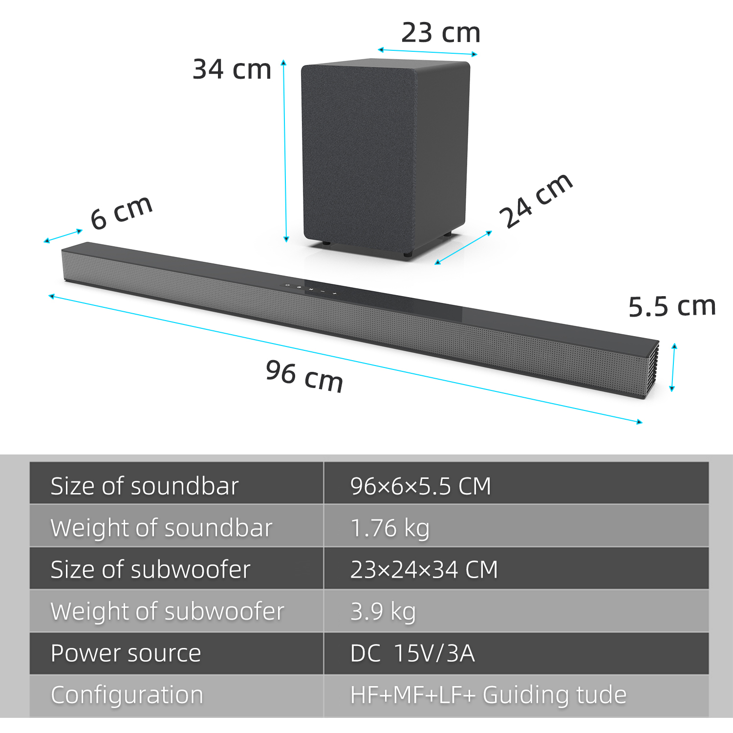 84 W TV-Soundbar mit Subwoofer – Home Bar And Theater Bewertung und Preis