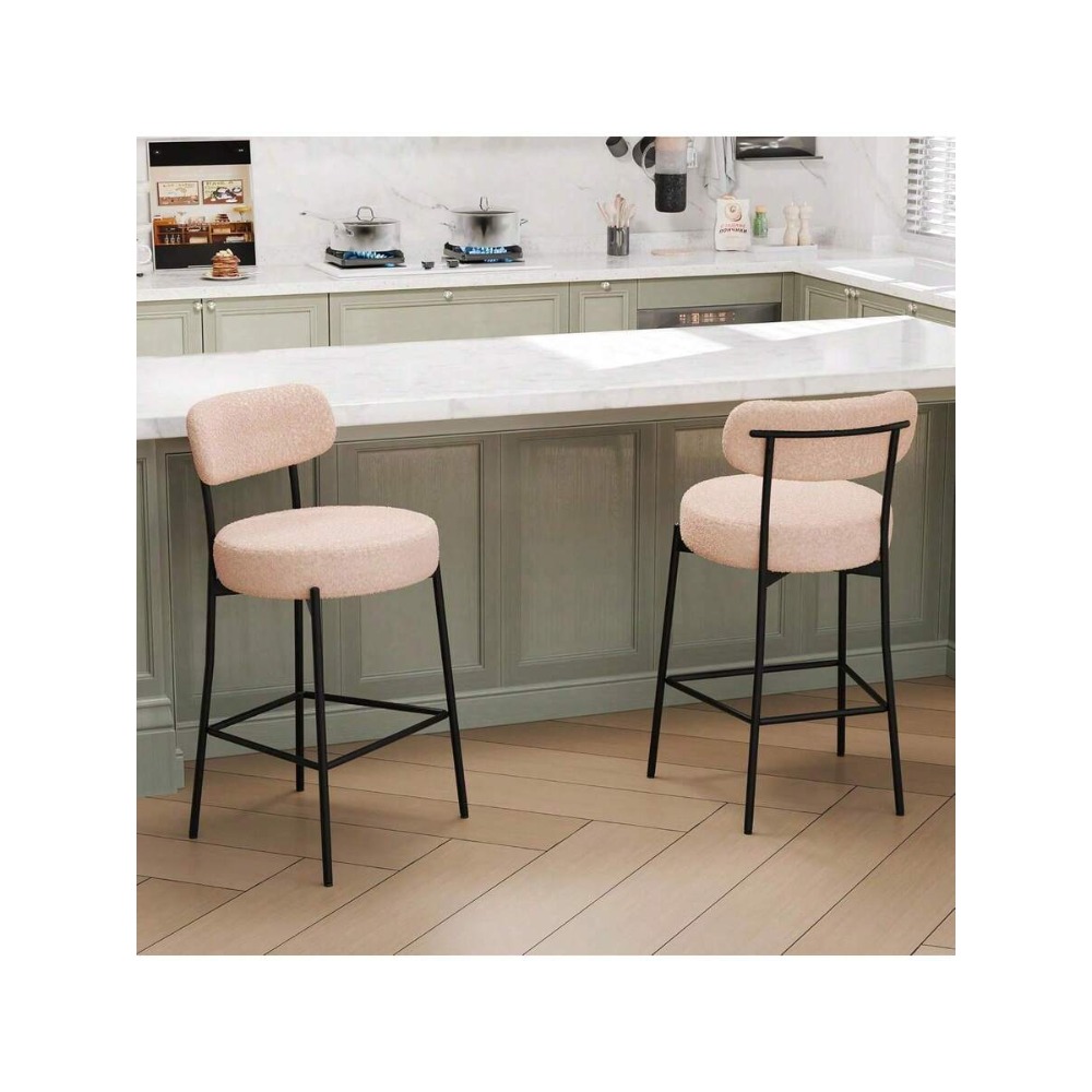 Beige Barhocker-Set mit 2 Stüh – Home Bar Set Bewertung und Preis