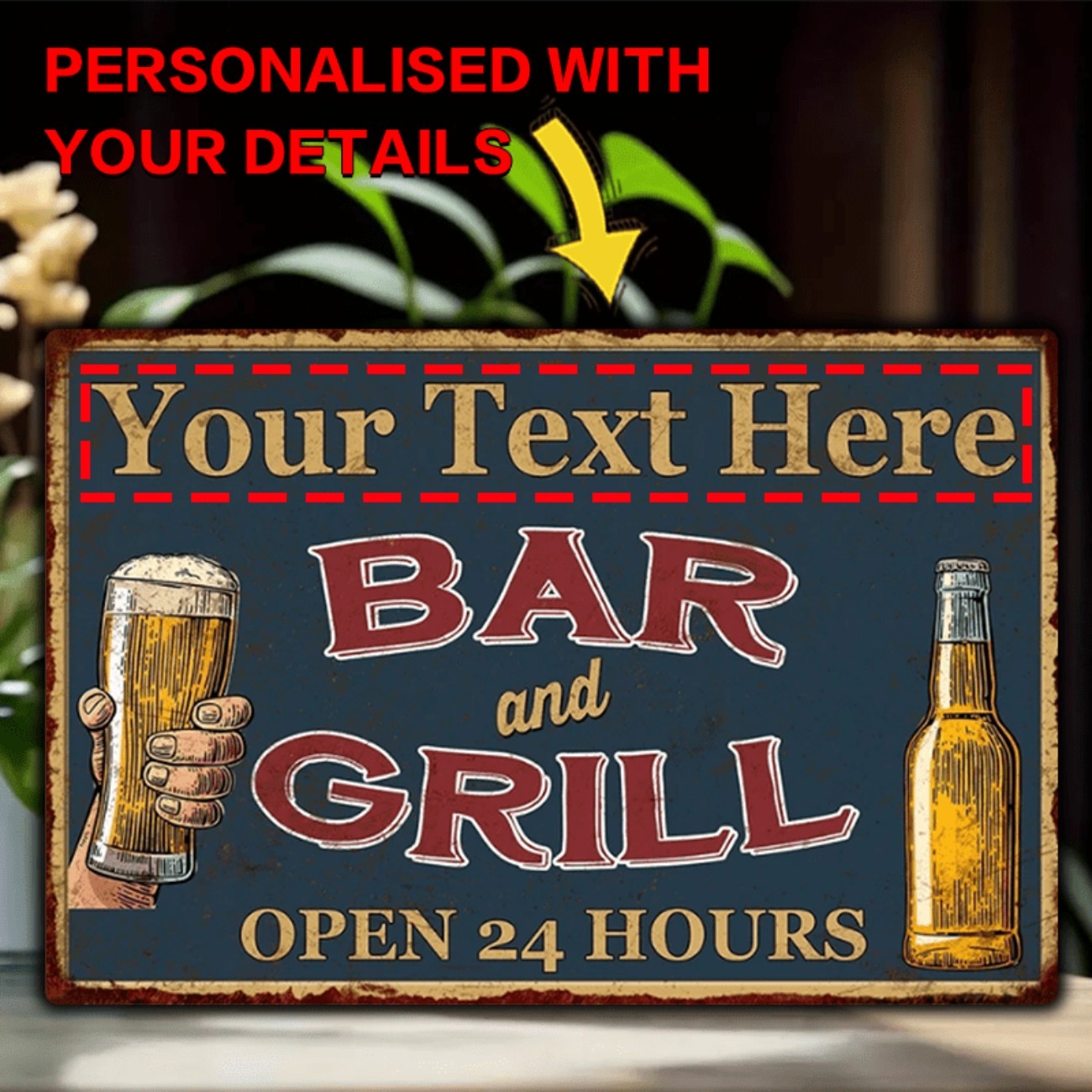 Anpassbares Bar- & Grill-Schil – Home Bar Signs Bewertung und Preis