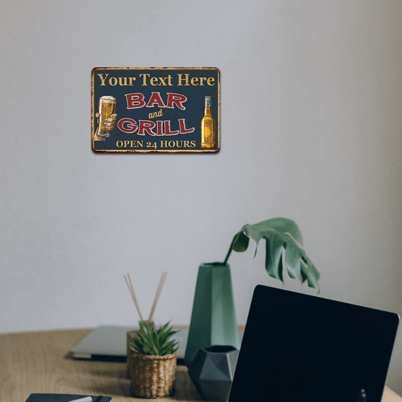 Anpassbares Bar- & Grill-Schil – Home Bar Signs Bewertung und Preis