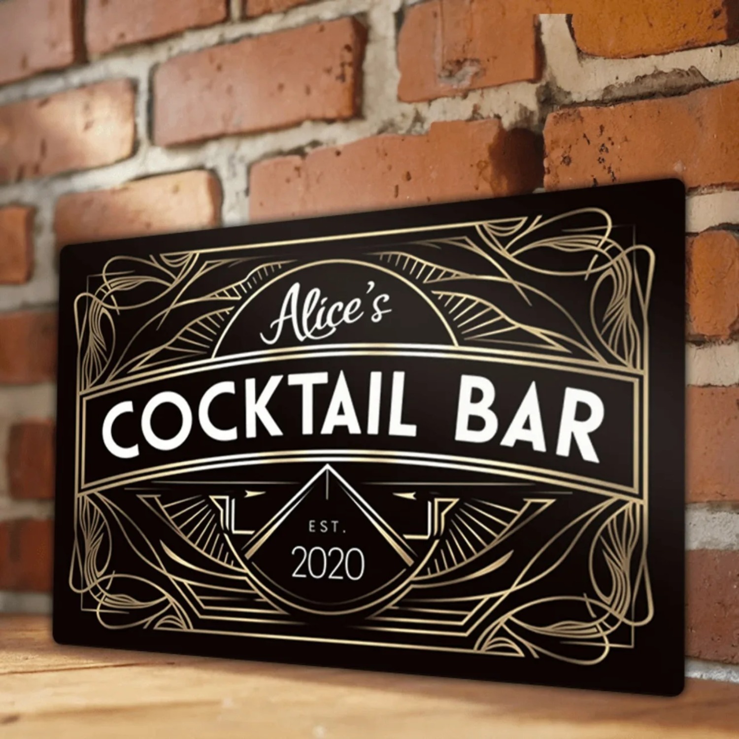 Personalisiertes Art-Deco-Meta – Home Bar Signs Bewertung und Preis