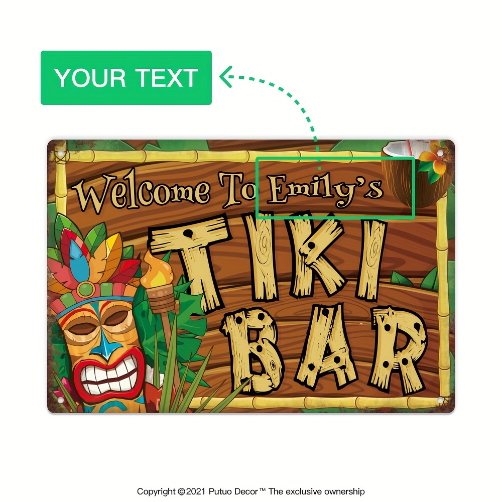 Individuelles Tiki-Bar-Schild, – Home Bar Signs Bewertung und Preis